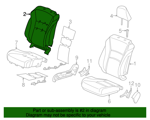 81125T2FL62ZA Cover Set, R Trim *NH167L* (Side Airbag) (Graphite
