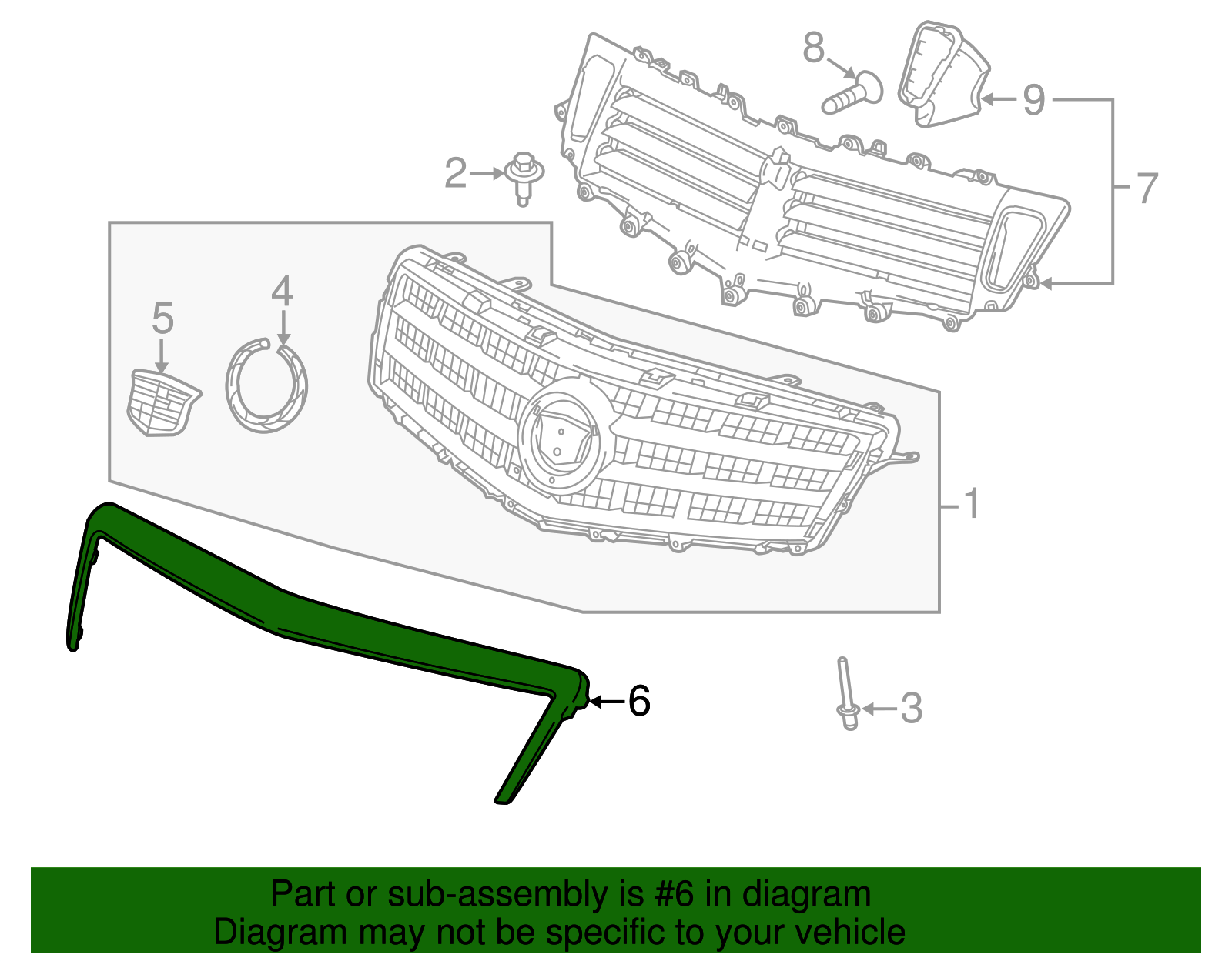 New Front Upper Chrome Grille Trim For 2013-2014 Cadillac ATS – GM1210121 / 22787973