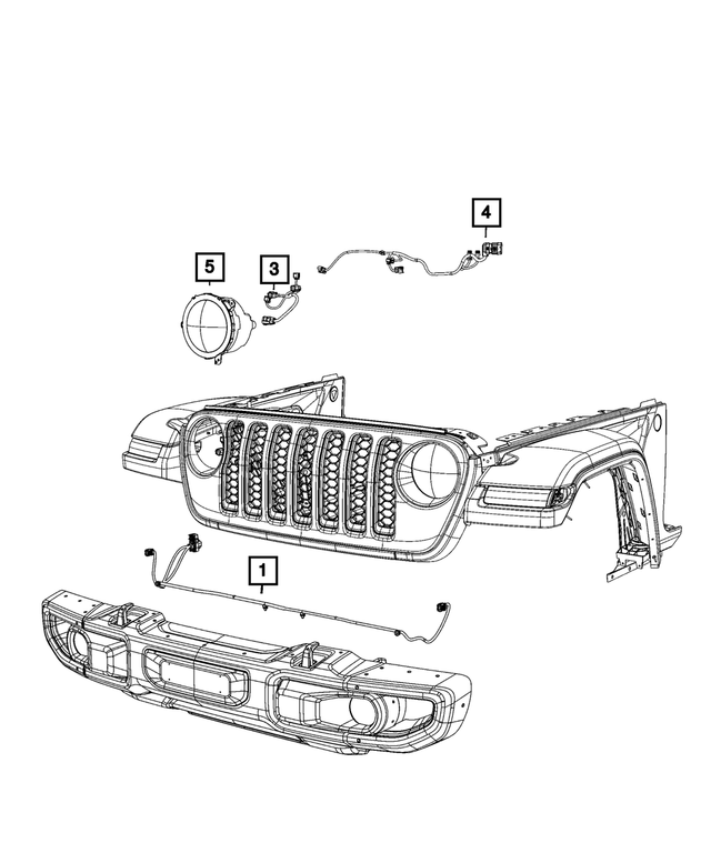20222023 Jeep Wrangler Headlamp Wiring 68496428AA Mopar Estores