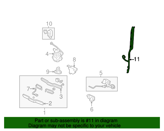 74954SZAA01 Sensor Assembly, L Power Tailgate 20092015 Honda Pilot