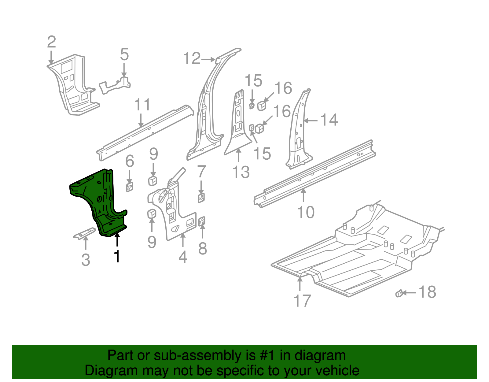 Hinge Pillar - GM (25661057)