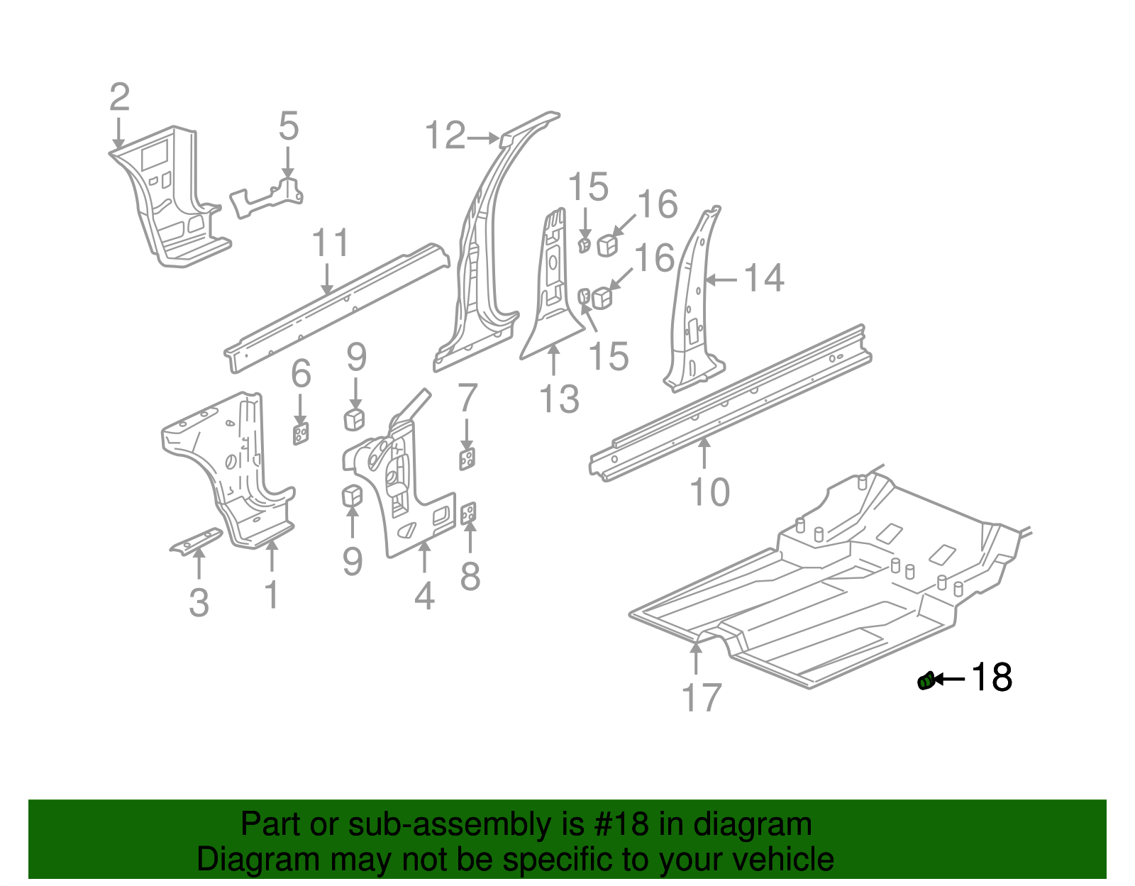 Rear Parking Brake Cable Bracket - GM (25696591)