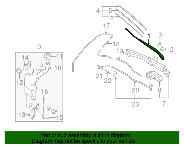 20042009 Mazda 3 Wiper Arm BN8G67321E