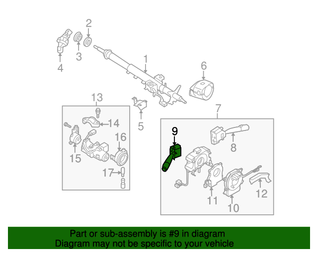 20052014 Subaru Turn Signal Switch 83115AG052 Subaru Parts Store