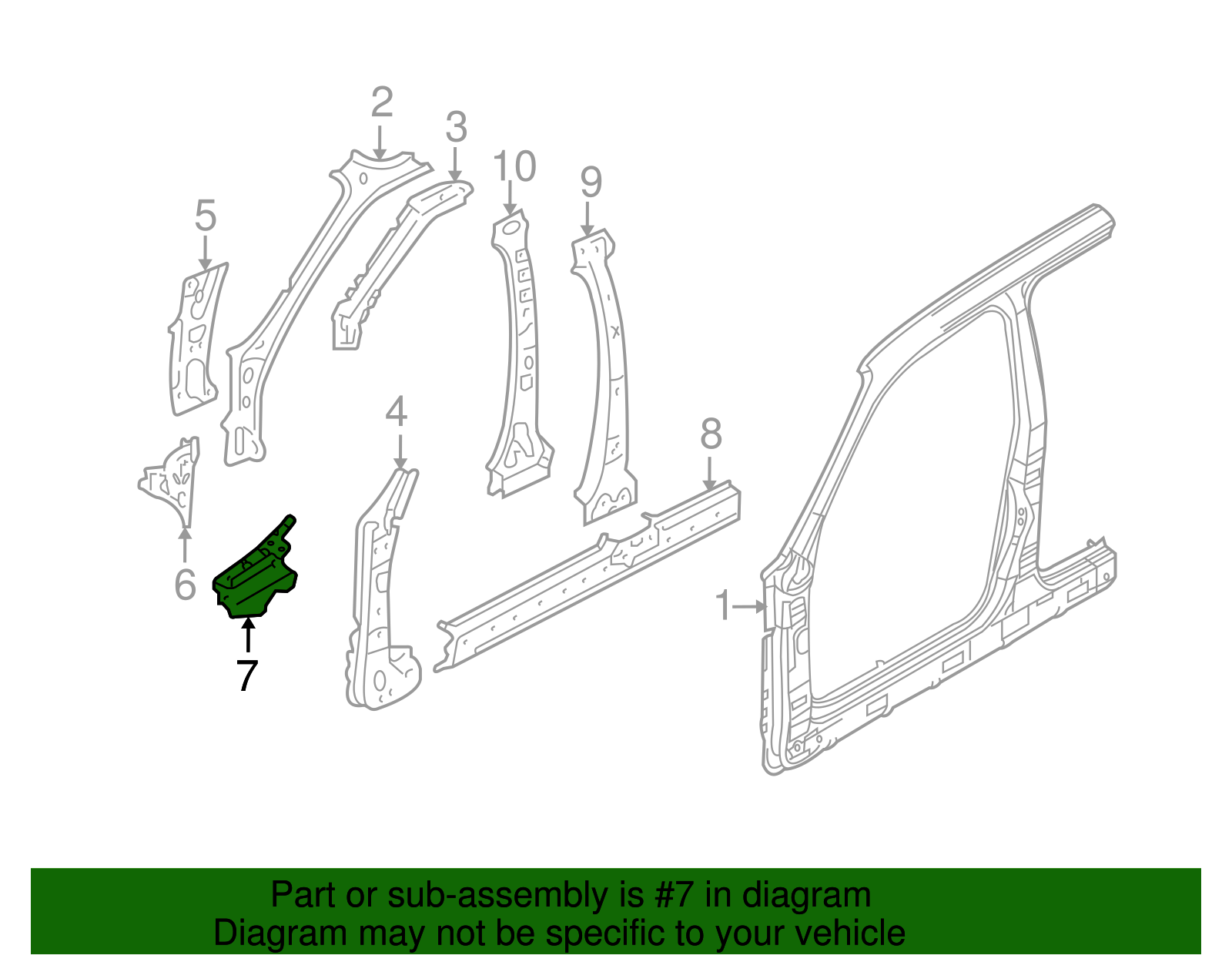Upper Pillar Reinforced - Ford (YL8Z-78021A12-AA)