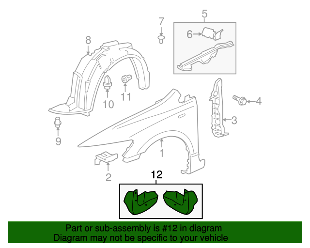 08P08SNA100R1 Splash Guard Set, Front 20062011 Honda Civic Honda