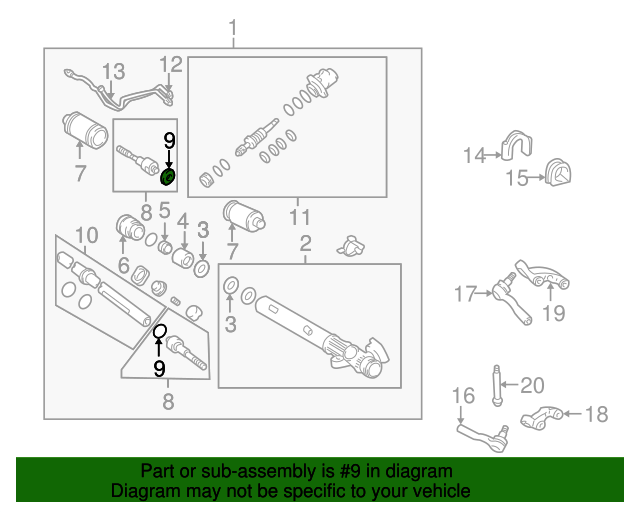 9021418002 Rack And Pinion Inner Tie Rod Lock Washer 19982004