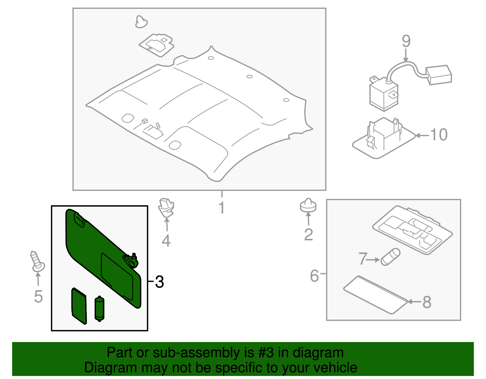 Sun Visor (Right) - Toyota (SU003-03148)