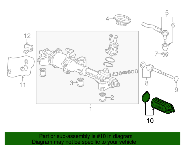 20142022 Acura MDX Tie Rod Boot 53537TZ5A01 XportAuto