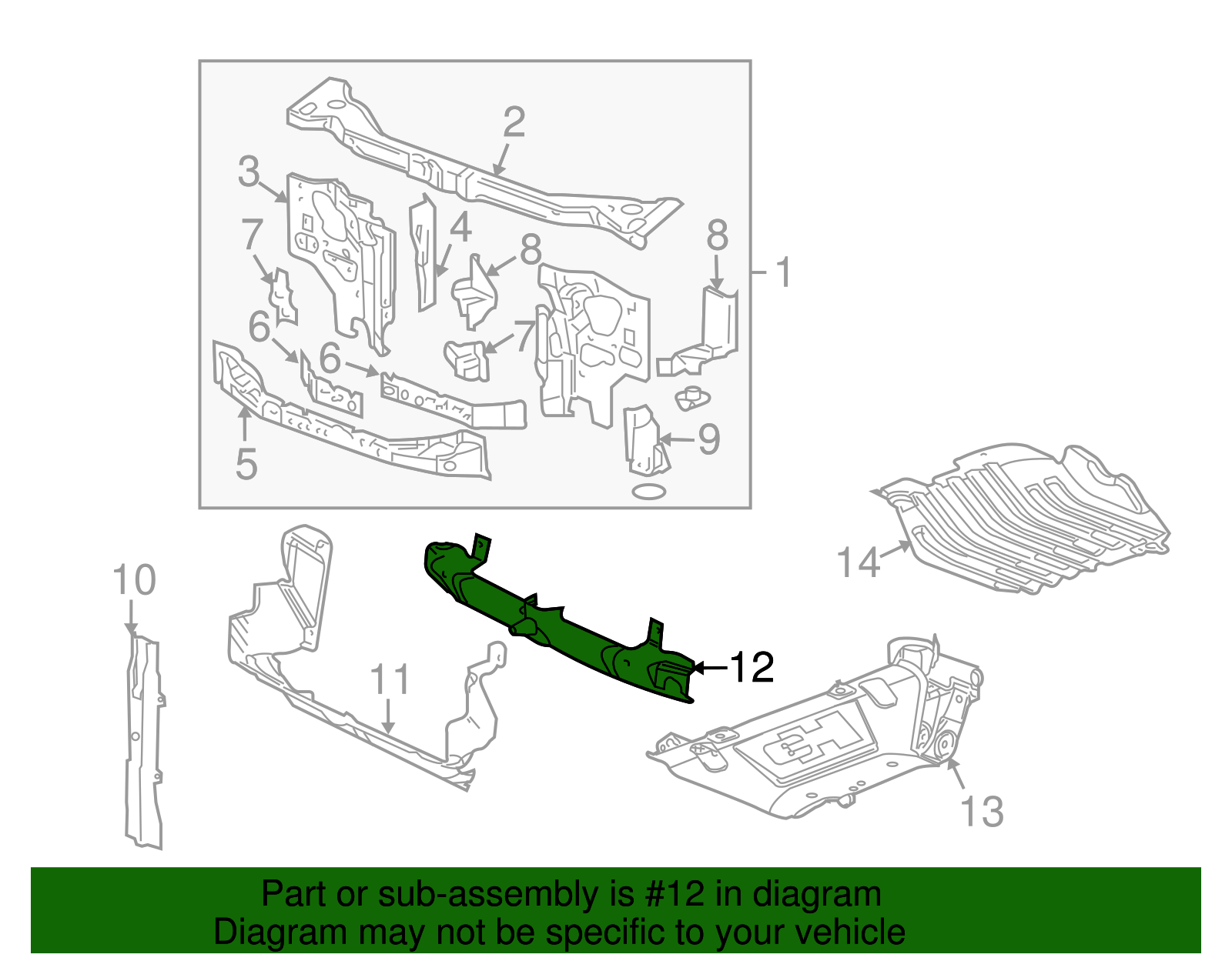 Lower Radiator Air Baffle - GM (25845983)