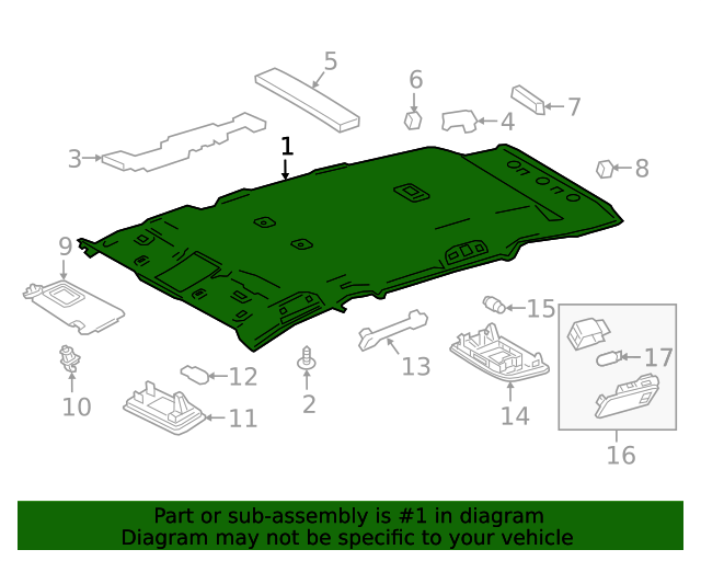 20212023 Toyota Headliner 633100R160C0 Servco Toyota Parts