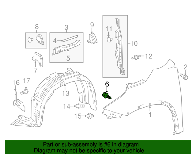 19972020 Toyota Fender Liner Clip 9046707164 Toyota Parts Center