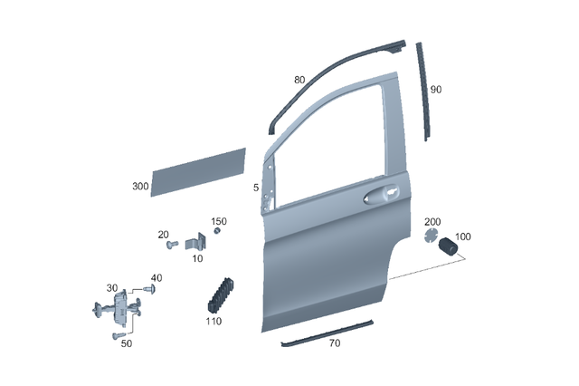Matte Silver Inner Door Lock Pins Cover Trim For Mercedes-Benz Metris / Vito 2014-2023 – Decorative ABS, Easy Install