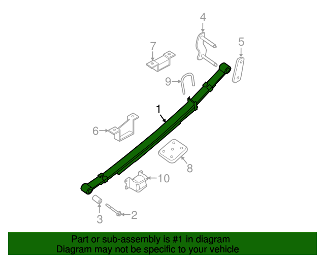 20052015 Nissan Xterra Leaf Spring Assembly 55020EA20A QuirkParts