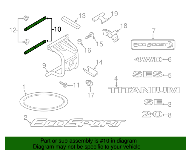 20182021 Ford EcoSport Spacer CN1Z1A401B XportAuto