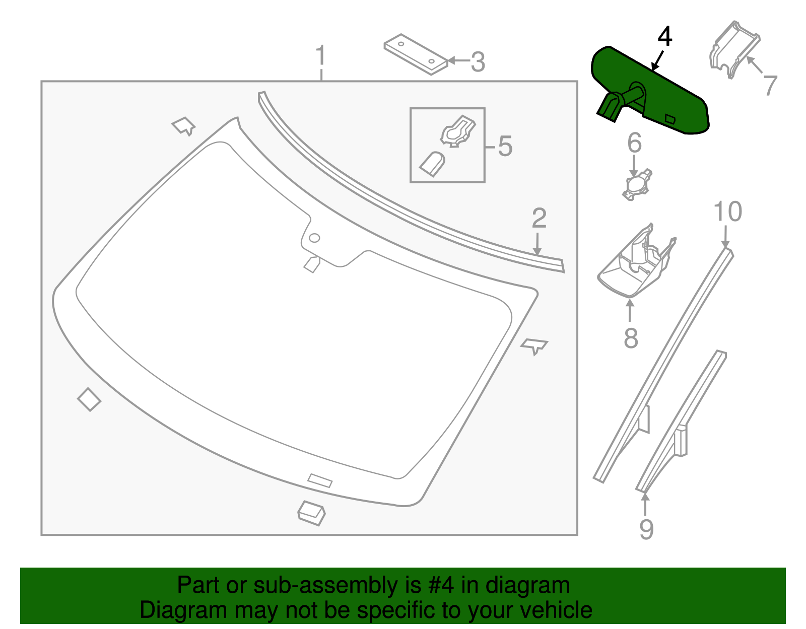 Mirror Inside - Ford (EU5Z-17700-E)