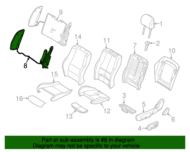Genuine BMW 52107418339 Lumbar Support FREE Shipping on Most
