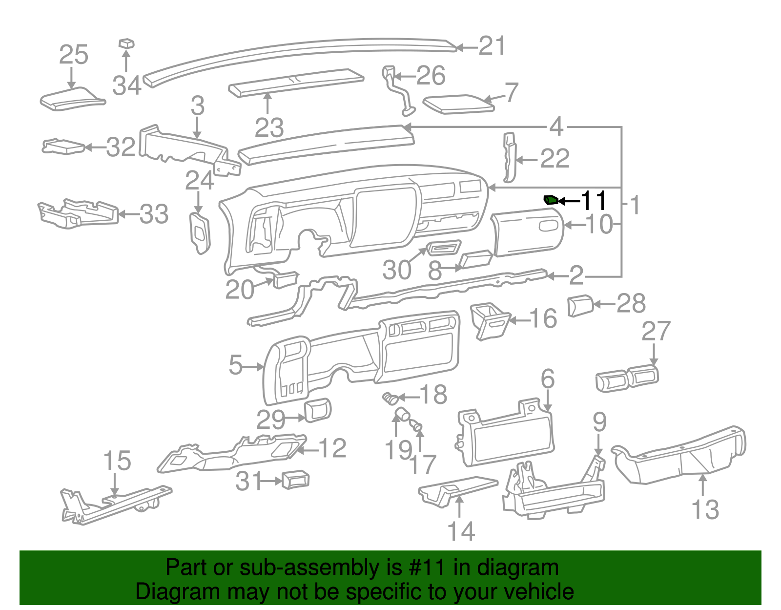 Instrument Panel Compartment Lamp Switch - GM (12373319)