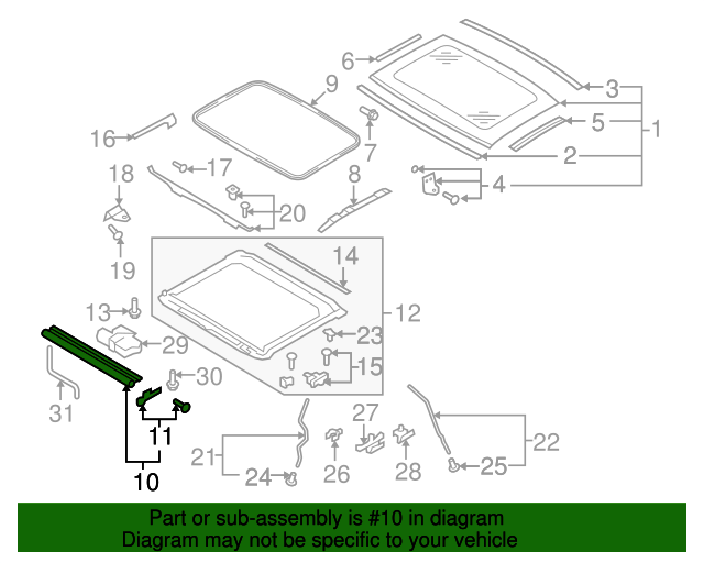 20082017 Audi Sunroof Cover 8T08773075L9 Audi USA Parts