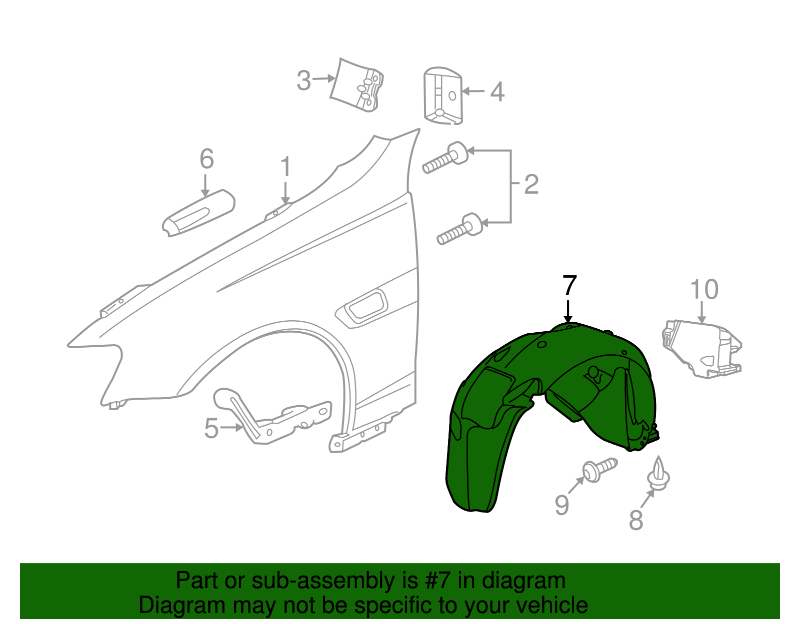 Driver Side Front Wheelhouse Liner - GM (92270537)