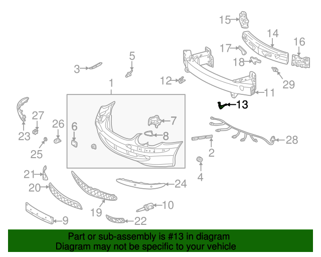 230-626-43-14 - Impact Bar Lower Bracket 2007-2009 Mercedes-Benz ...