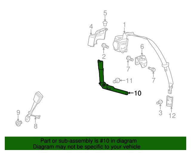 20182019 Chevrolet Corvette Jet Black Driver Seat Belt Tensioner
