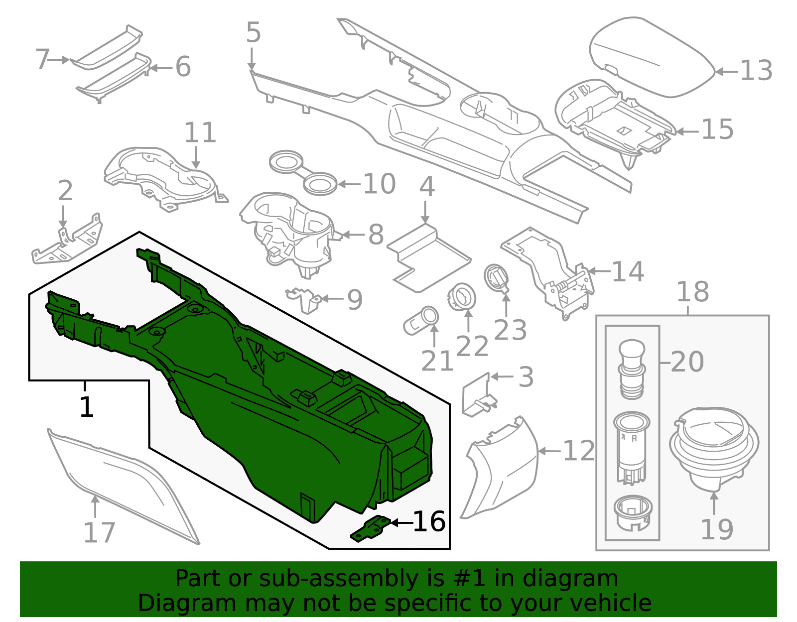 FR3Z-63045B30-AC - Console Assembly 2015-2023 Ford Mustang | AutoNation ...