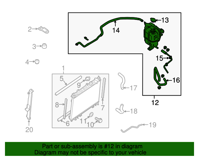 20052007 Nissan Pathfinder Radiator Coolant Tank Bottle Reservoir 21710EA000 Coulter Nissan