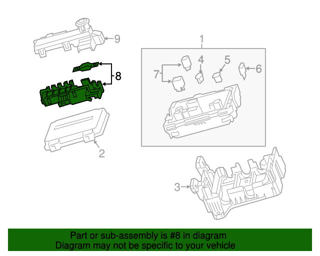 84014024 GM Battery Distribution Engine Compartment Fuse Block GM