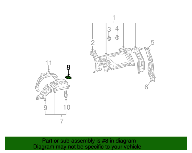 04 09 Toyota 4runner Inner Wheelhouse Bracket Koons Tysons Toyota
