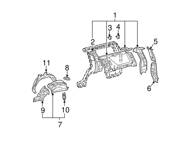 04 09 Toyota 4runner Inner Wheelhouse Bracket Koons Tysons Toyota
