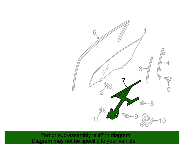 20142023 Mitsubishi Window Regulator 5713A318 QuirkParts