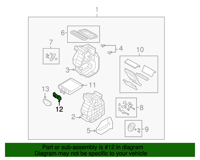 0K30A61A13 Heater Core Plate 20032005 Kia Rio Kia.Parts Store