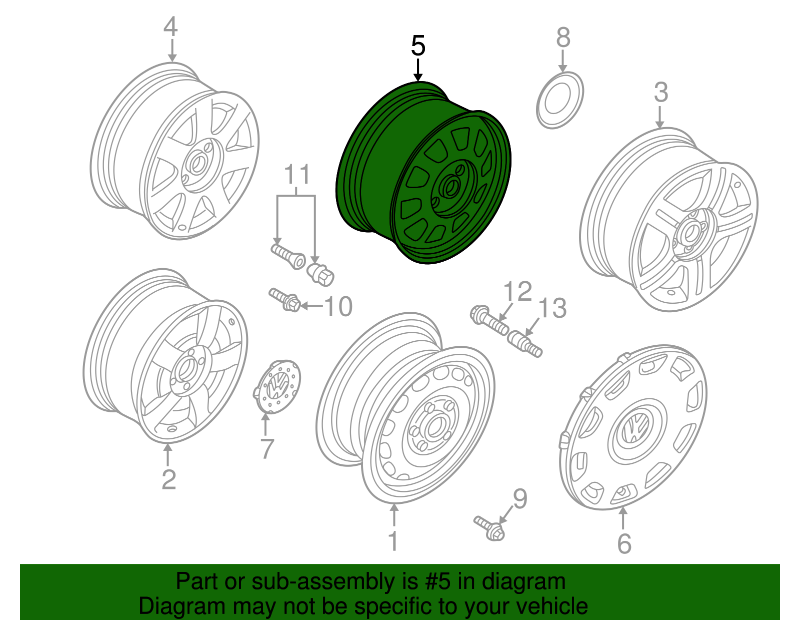 Wheel, Alloy - Volkswagen (8D0-601-025-D-Z17)