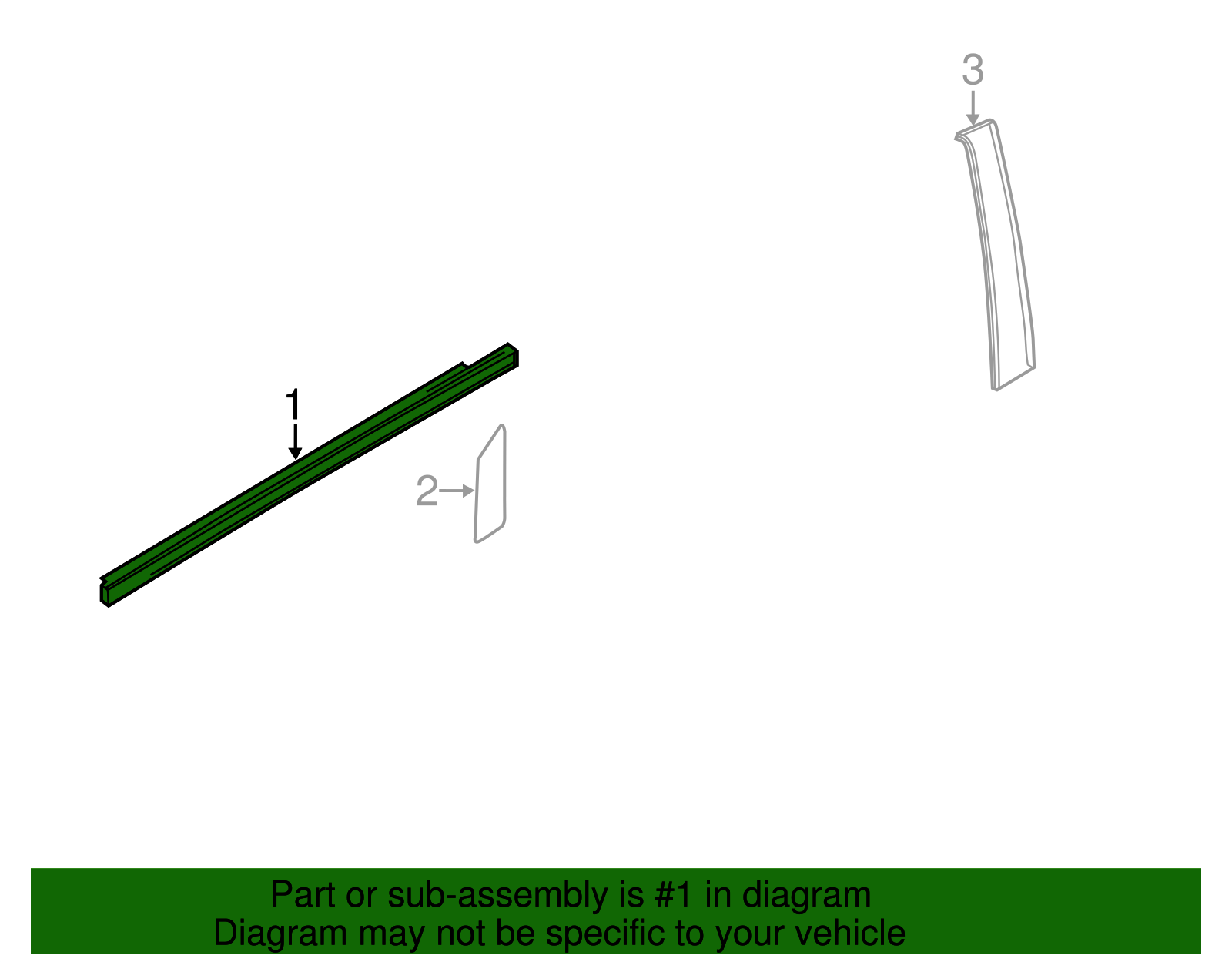 Driver Side Front Door Window Outer Sealing Strip - GM (96981766)