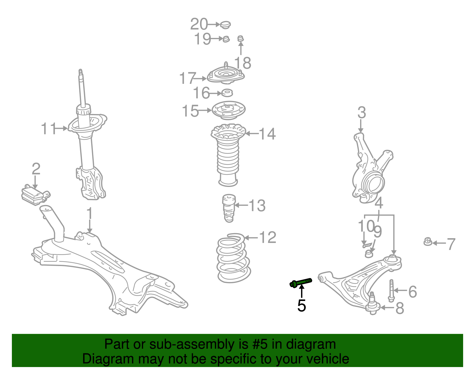 Lower Control Arm Mount Bolt - Scion (90119-12338)