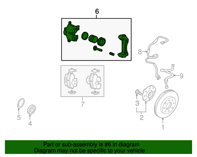 5819039A30 Disc Brake Caliper 20032005 Hyundai XG350 World OEM