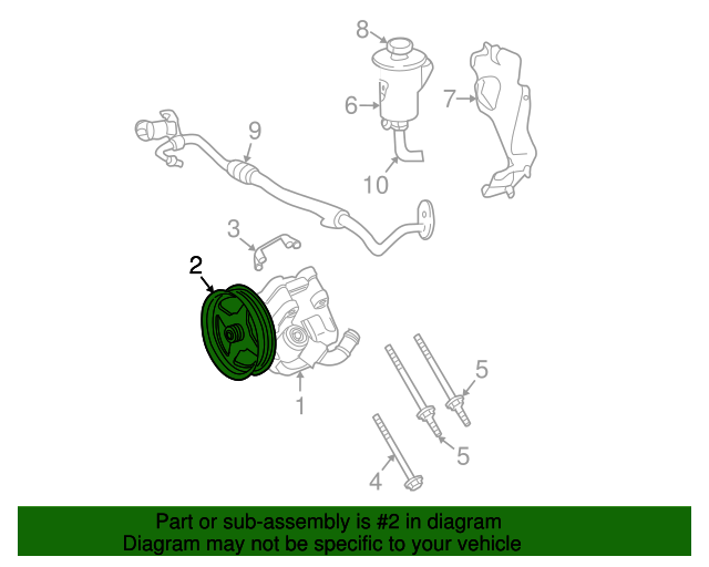 20022019 Ford OEM Power Steering Pump Pulley 2L3Z3A733AA Ford