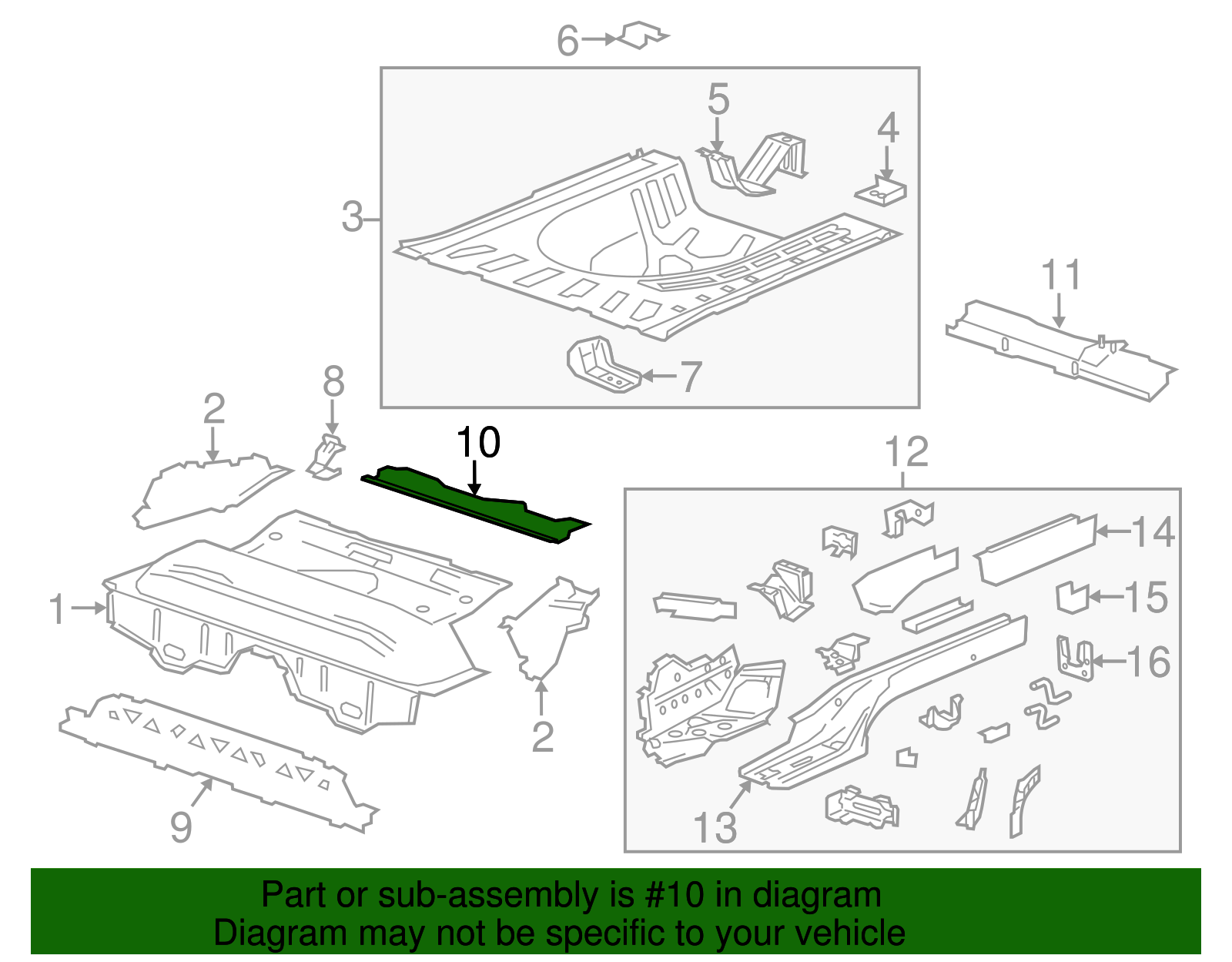 Floor Pan Crossmember - GM (96902058)