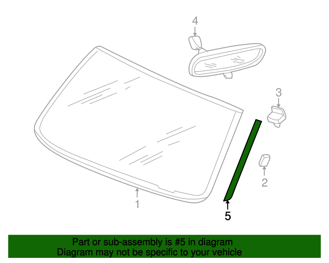 20052011 Ram Dakota Windshield Molding Passenger Side (RH