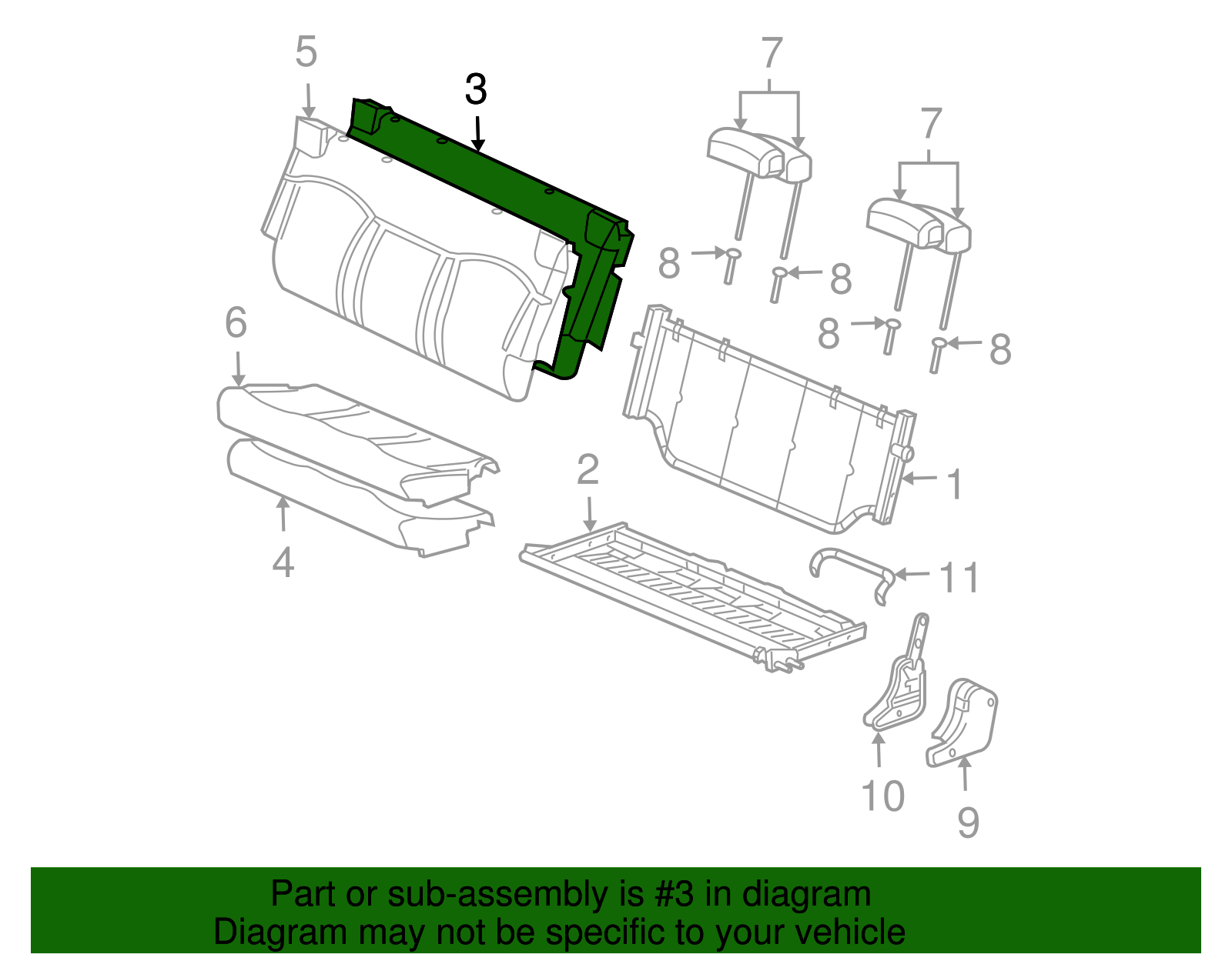 Seat Back Pad - GM (88941624)