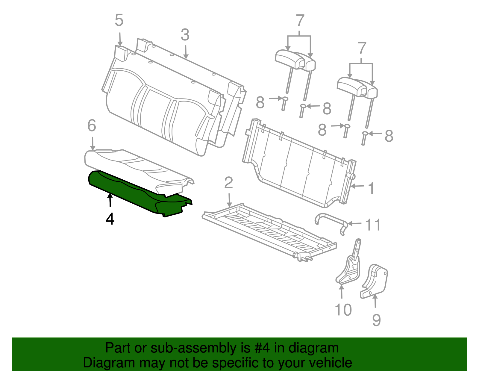 Seat Cushion Pad - GM (88936892)