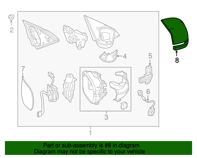 76201T1WA01ZR Mirror Cover 20182022 Honda HRV OEM Honda Parts