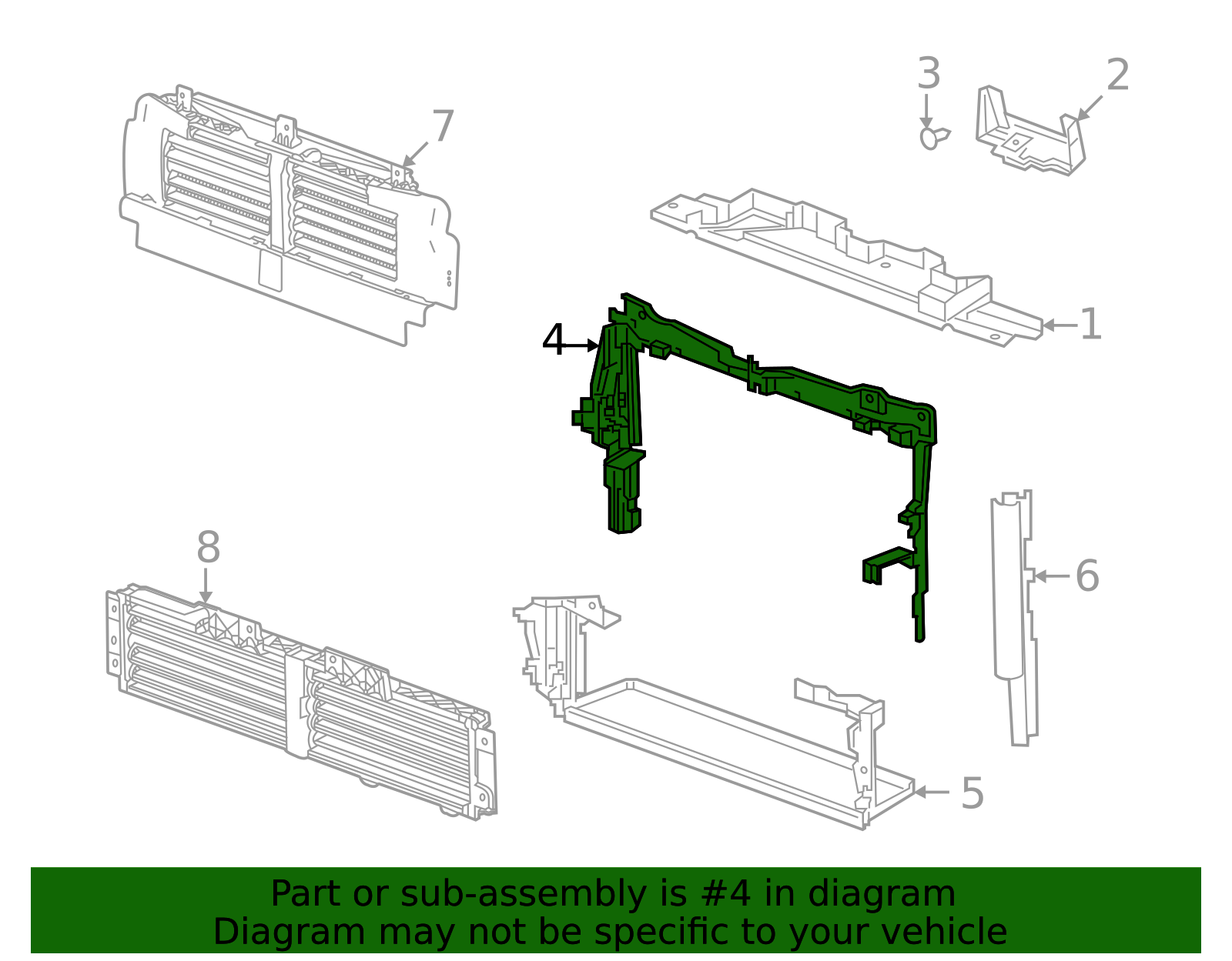 Front Upper Radiator Air Baffle - Cadillac (84147803)