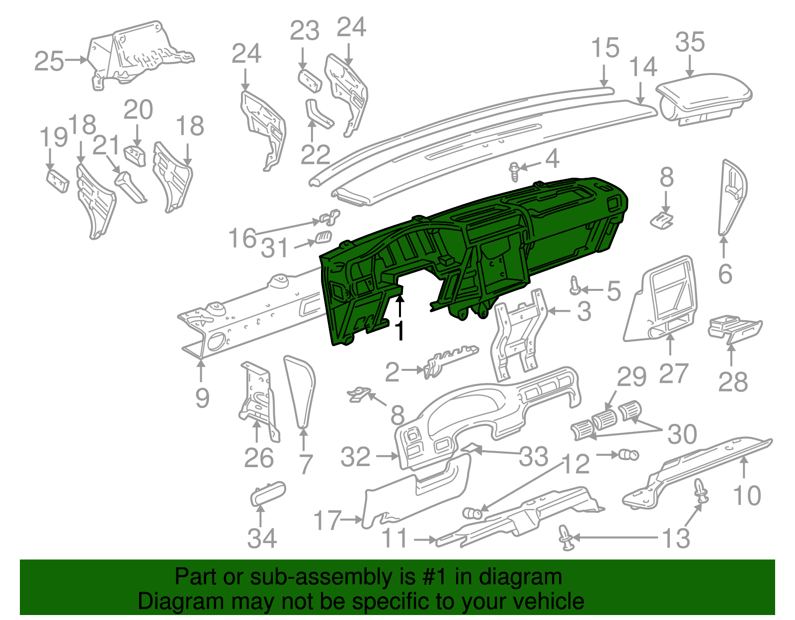 Panel Assembly, Inst                          *Gray - GM (88891175)