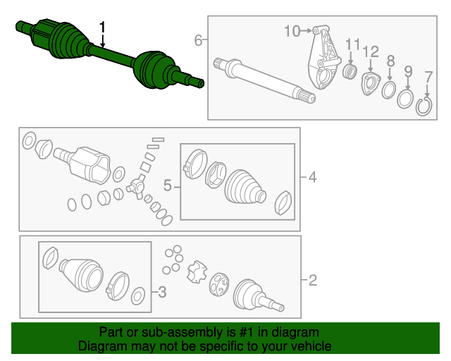 20122020 Chevrolet Sonic Front Driver Side HalfShaft Assembly