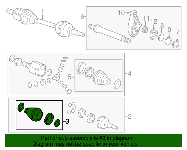 20122018 Chevrolet Sonic GM 95228740 Front Wheel HalfShaft Constant