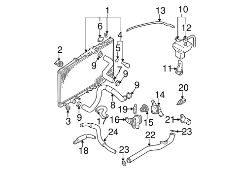 Radiator & Components for 2003 Mitsubishi Eclipse | Mitsubishi Parts ...
