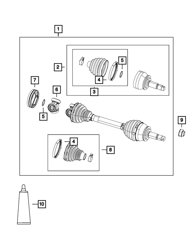 20142016 Fiat 500L Axle Half Shaft, Left 68201097AA My Mopar Parts