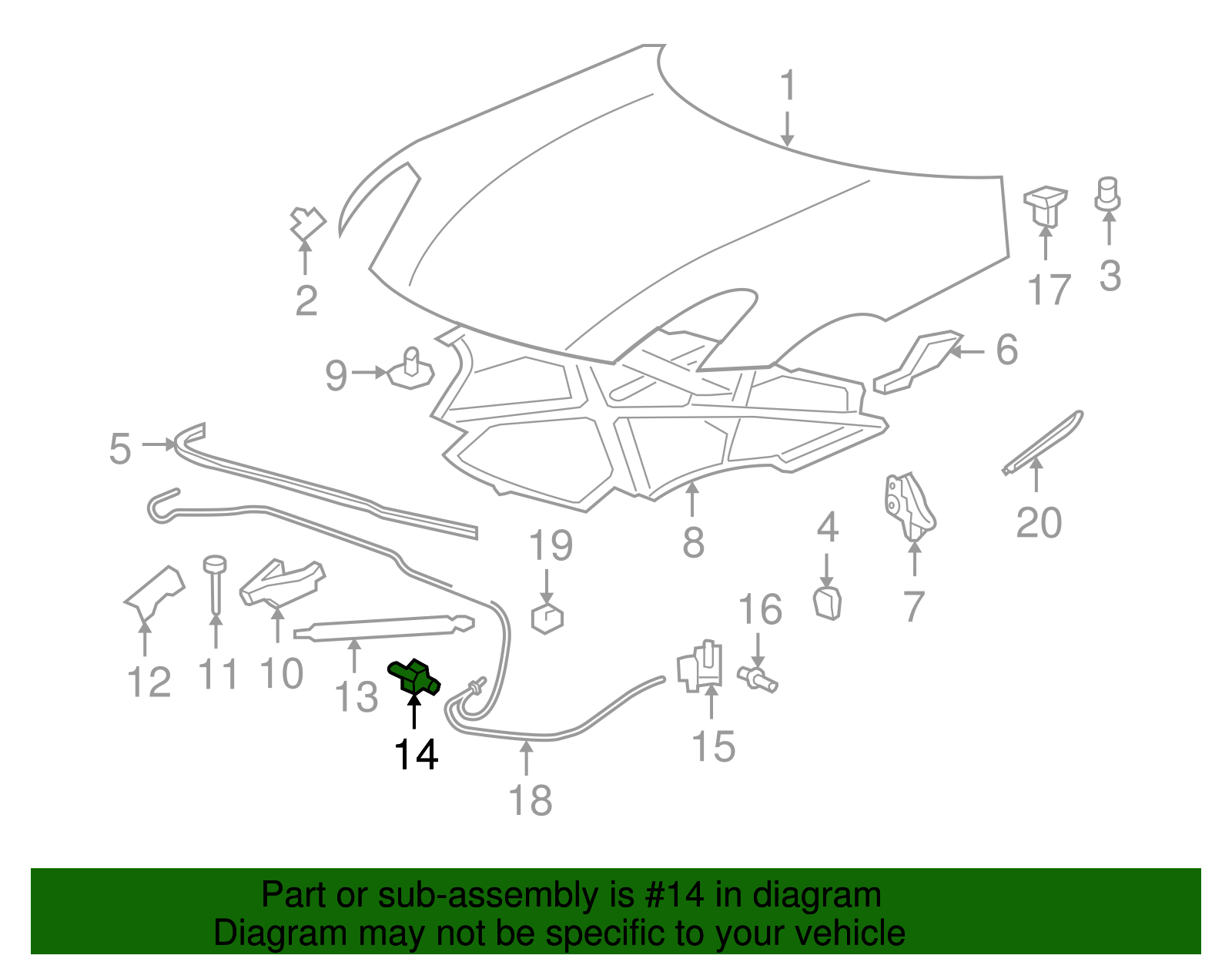 Lift Support Stud - GM (11612023)